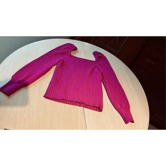 MARC NEW YORK KNIT RIBBED SWEATER PUFF SHOULDER SLEEVE SZ 12 - 14 - Picture 7 of 8